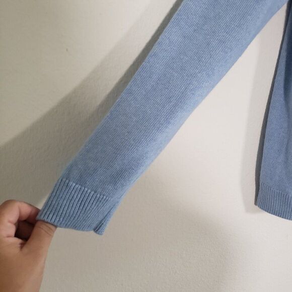 Talbots Women's Sweater Medium Light Blue Wool Cashmere Soft Knit Blend - Picture 5 of 9